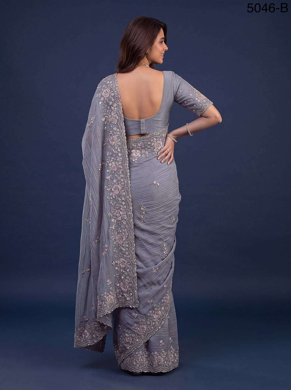  Extraordinary with Beautiful Color made of Premium Pure Bamburg fabric Wedding Saree wholesale in surat 5046